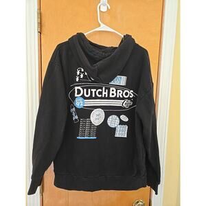 Dutch Bros Coffee Pullover Hoodie Skateboard Great Colorway Loud Graphic SIZE L